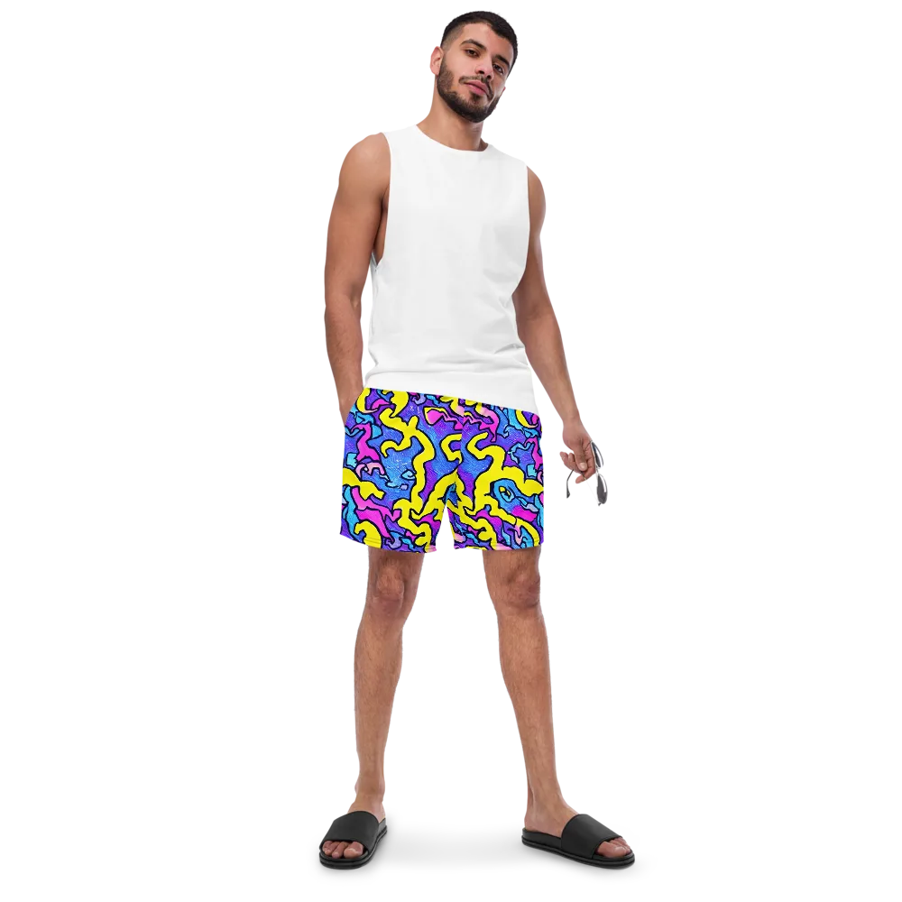 Kaleido Pulse on Swim Trunks — Front