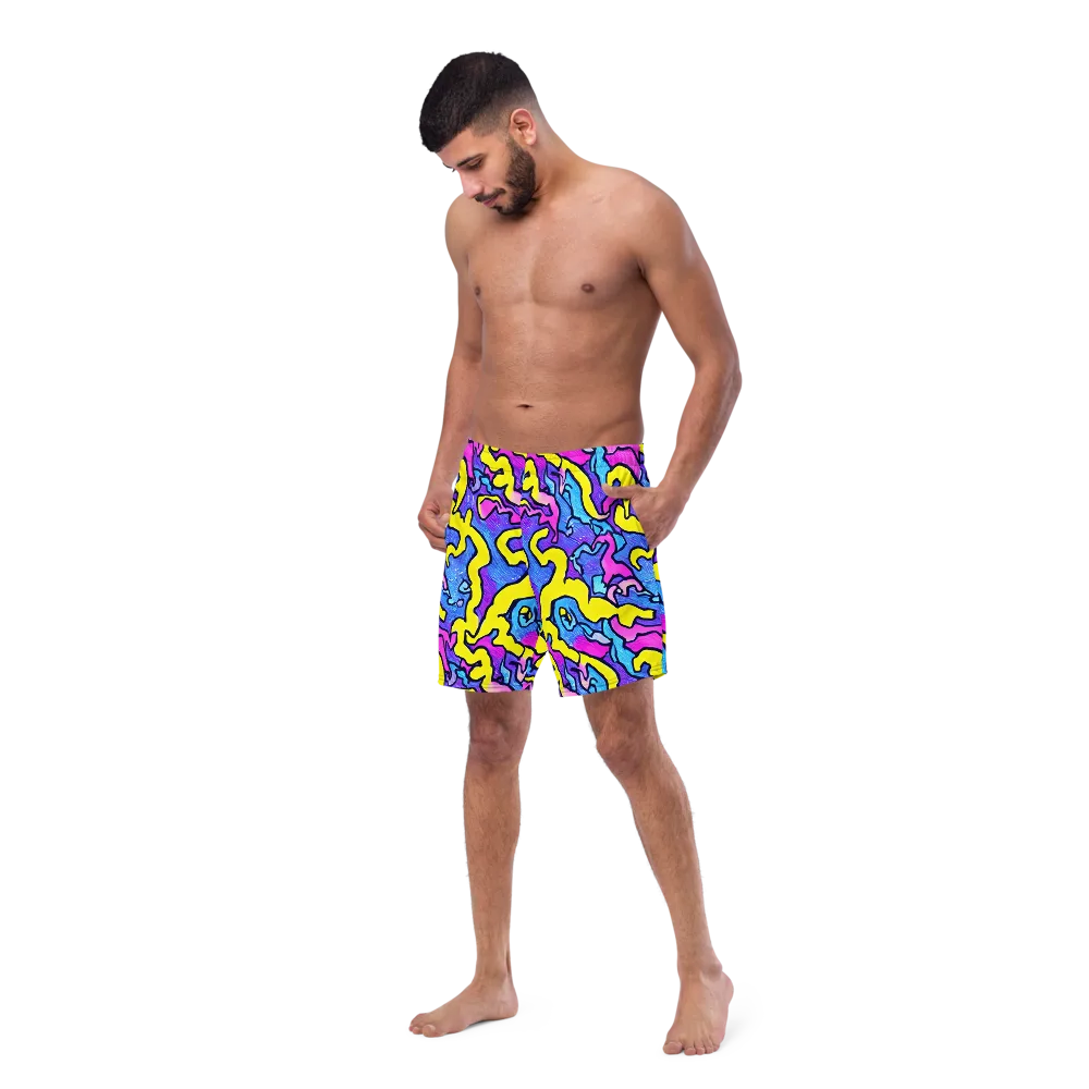 Kaleido Pulse on Swim Trunks — Left Front
