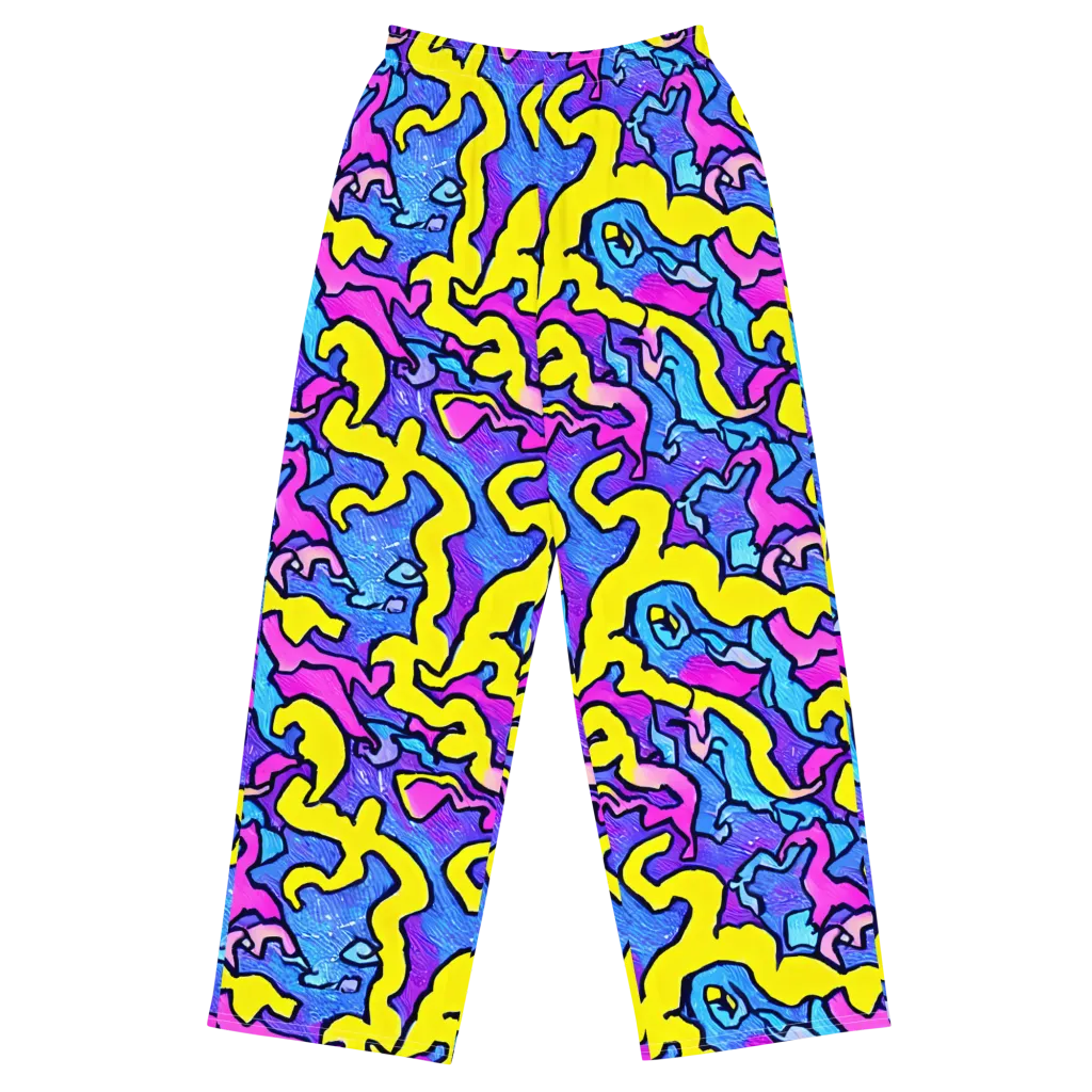 Kaleido Pulse on Wide-Leg Pants — Front