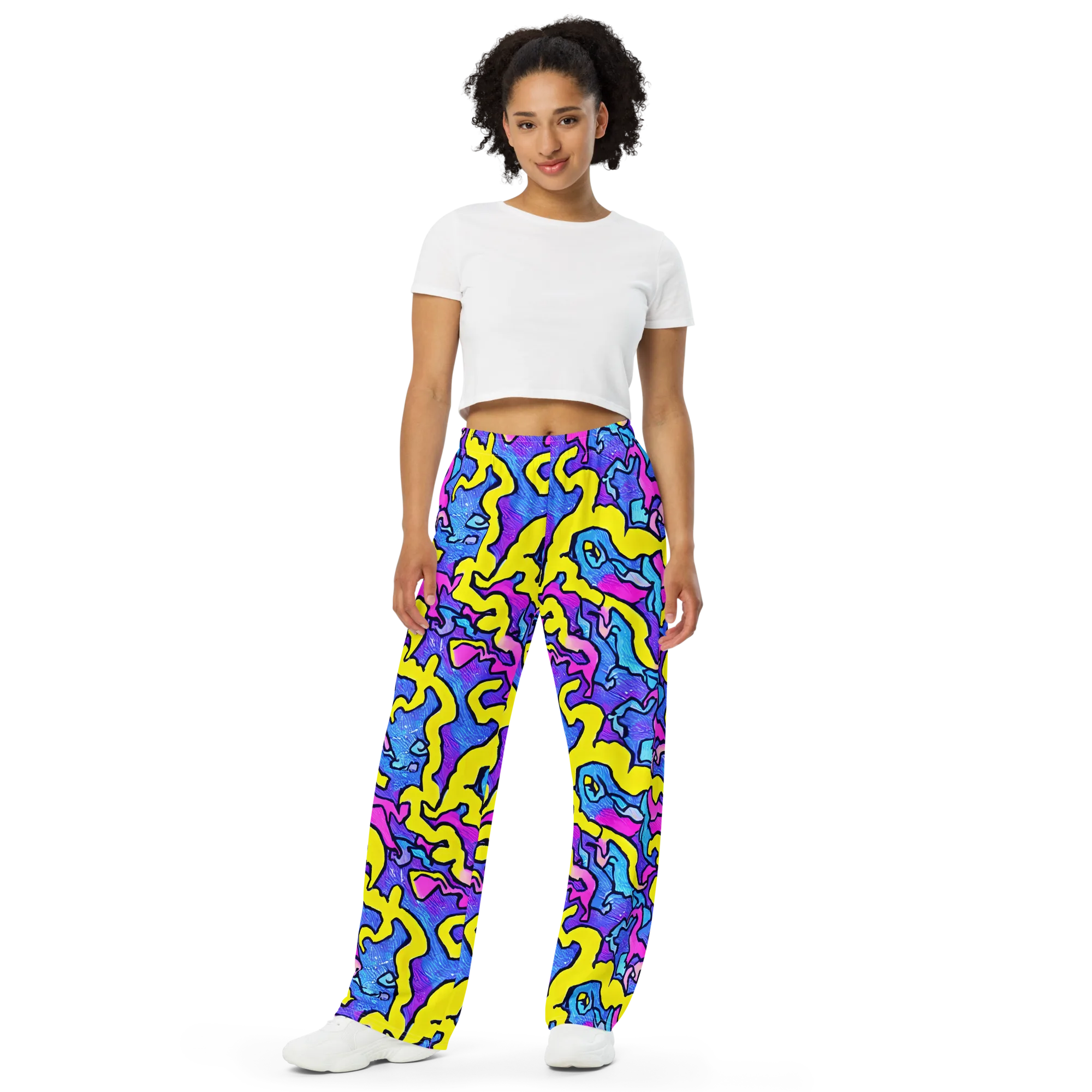 Kaleido Pulse on Wide-Leg Pants — Front