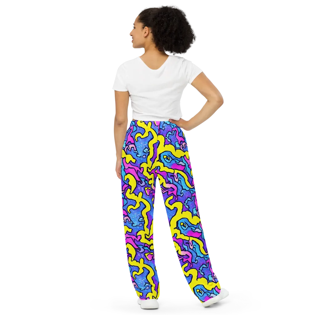 Kaleido Pulse on Wide-Leg Pants — Back