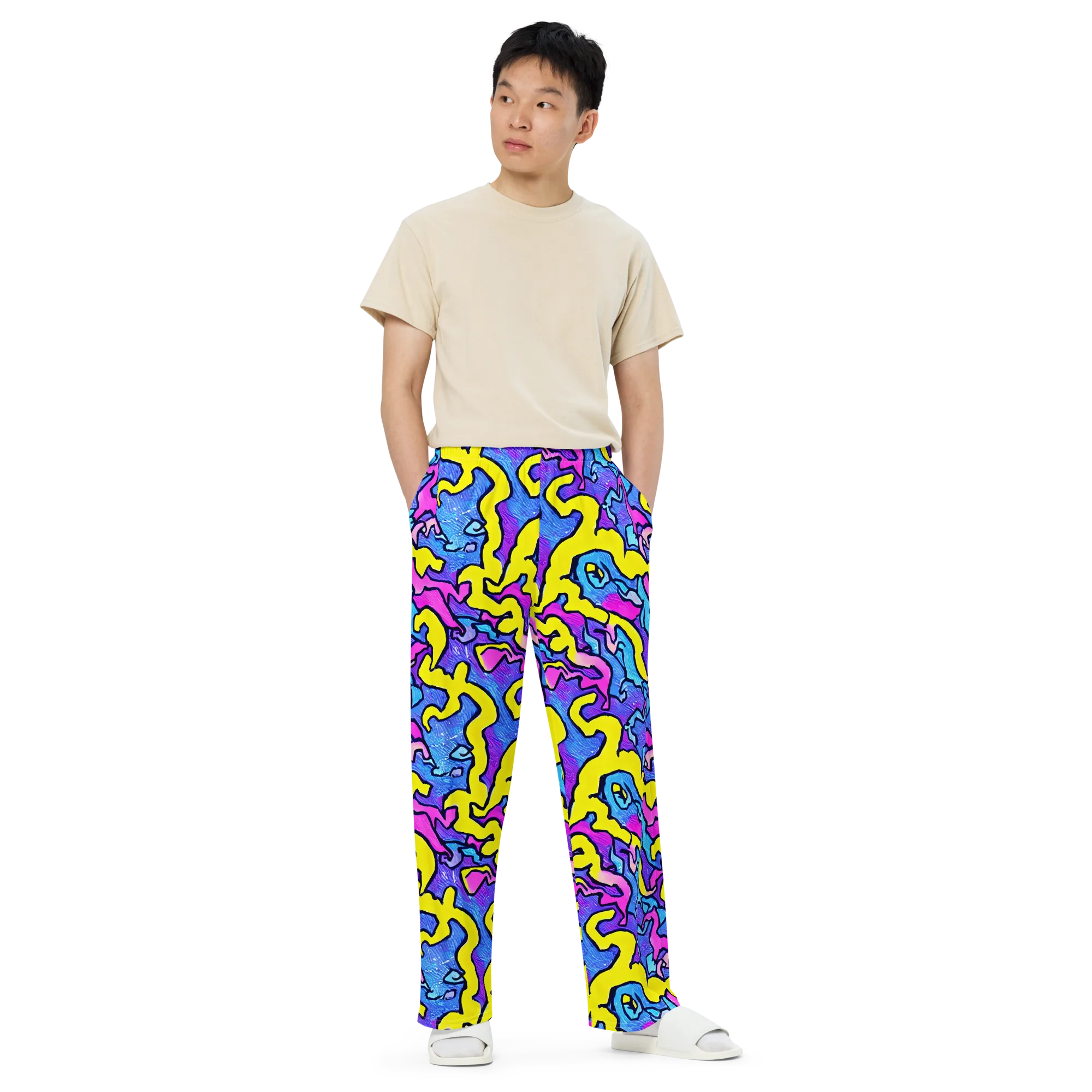 Kaleido Pulse on Wide-Leg Pants — Front