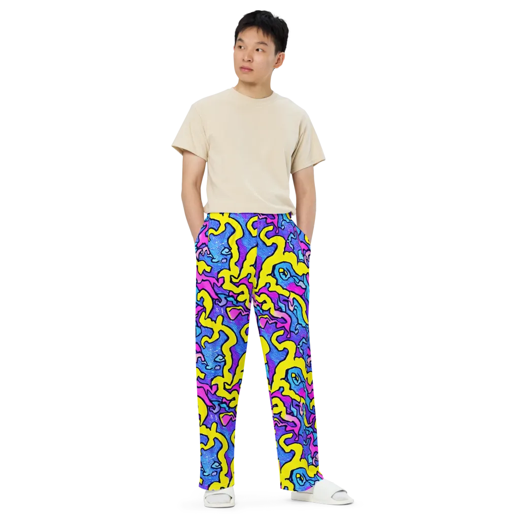 Kaleido Pulse on Wide-Leg Pants — Front