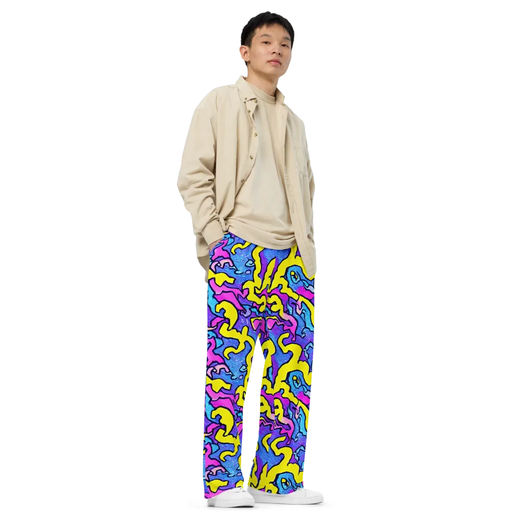 Kaleido Pulse on Wide-Leg Pants — Right Front