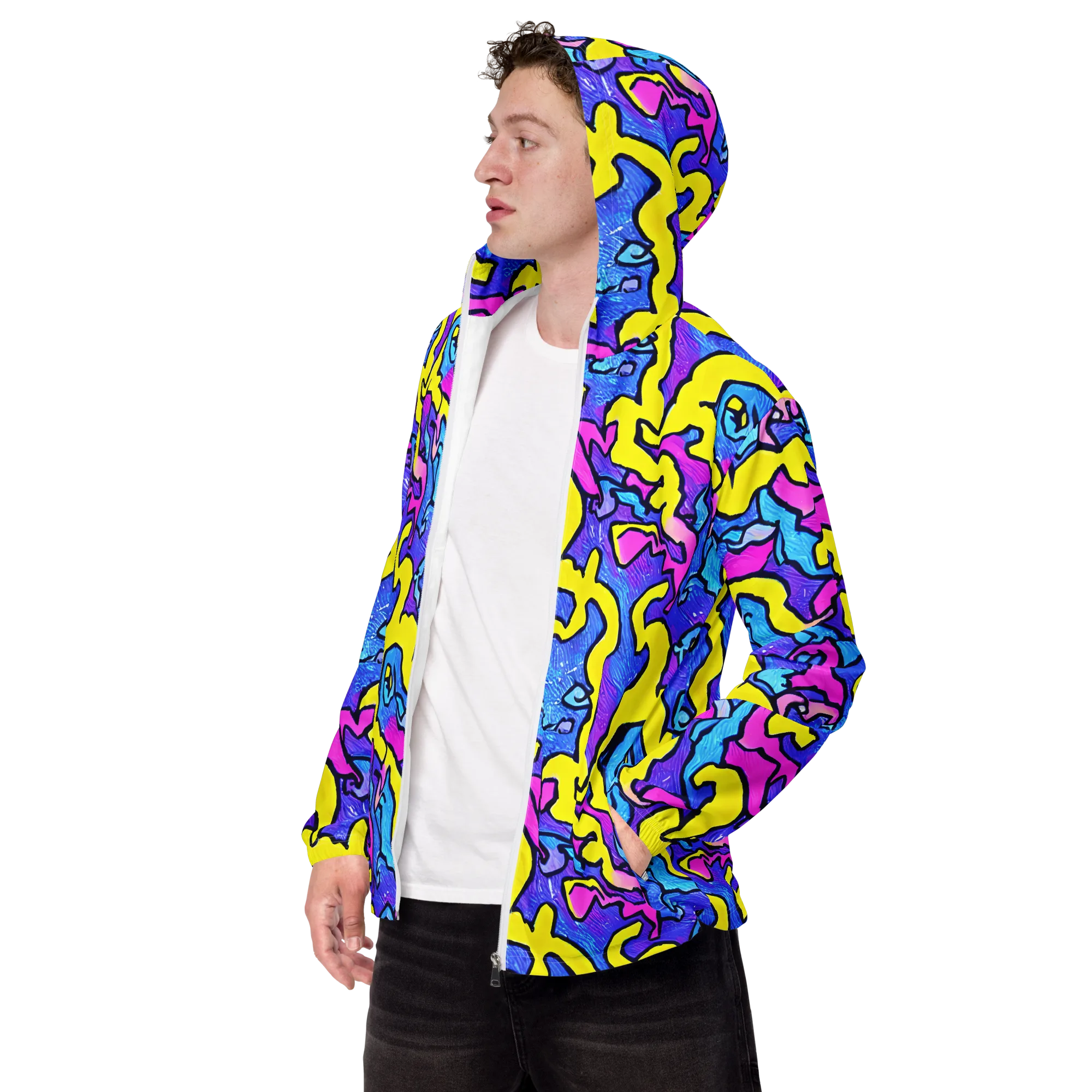 Kaleido Pulse on Men's Windbreaker — Left Front