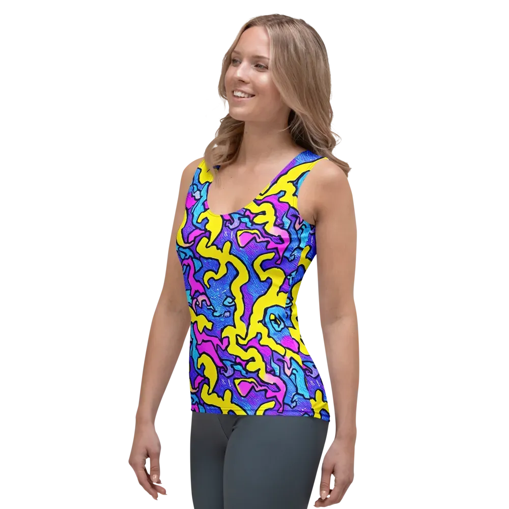 Kaleido Pulse on Women's Tank Top — Left Front