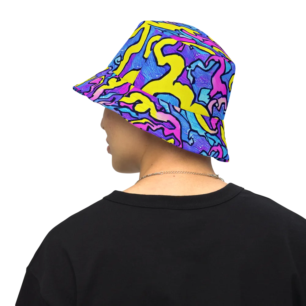 Kaleido Pulse on Reversible Bucket Hat — Back Inside