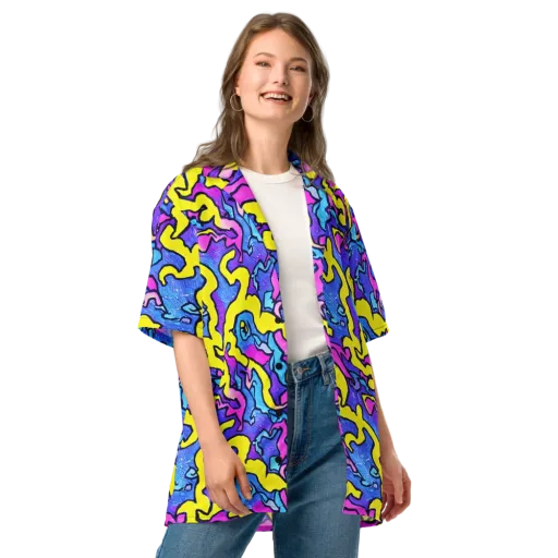 Kaleido Pulse on a Button Shirt