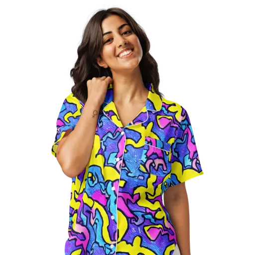 Kaleido Pulse on a Women's Short Sleeve Pajama Top