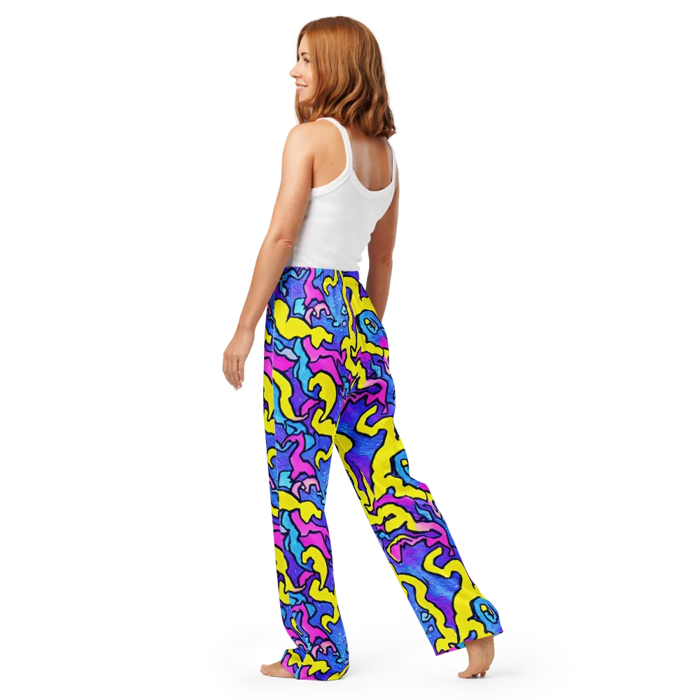 Kaleido Pulse on Women's Pajama Pants — Back