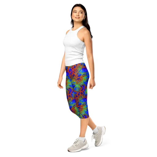 Electric Microcosm on a Capri Leggings