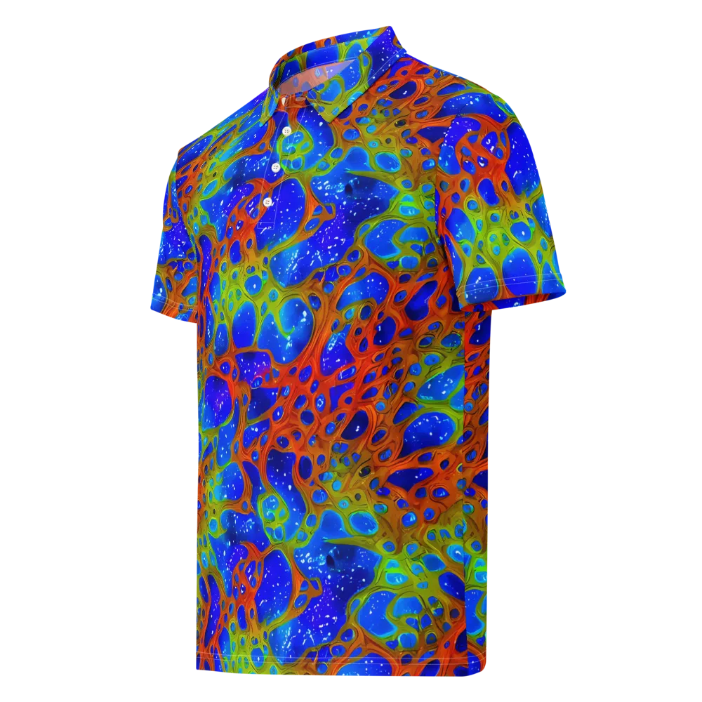 Electric Microcosm on Men's Slim Fit Polo Shirt — Left Front