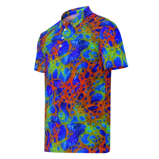 Electric Microcosm on a Men's Slim Fit Polo Shirt