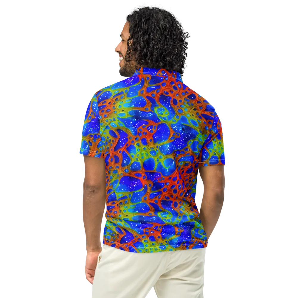 Electric Microcosm on Men's Slim Fit Polo Shirt — Back