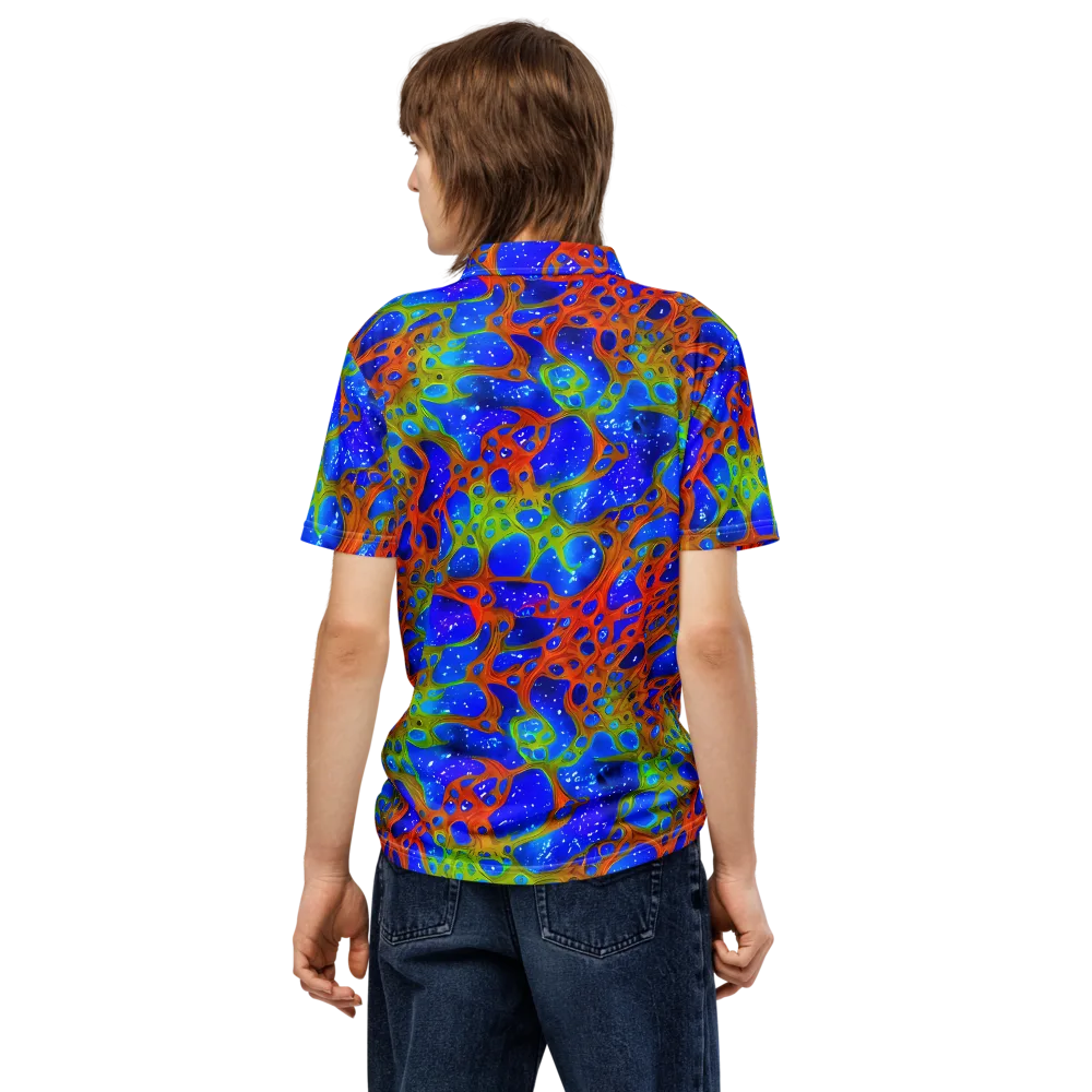 Electric Microcosm on Men's Slim Fit Polo Shirt — Back