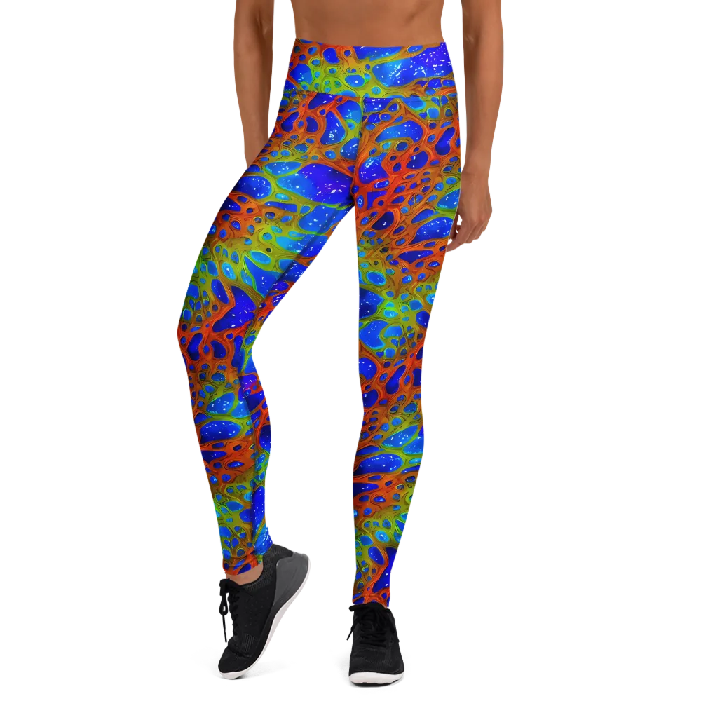 Electric Microcosm on Yoga Leggings — Front
