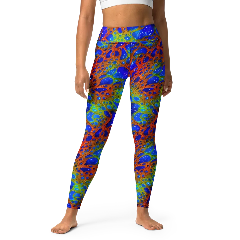 Electric Microcosm on Yoga Leggings — Front