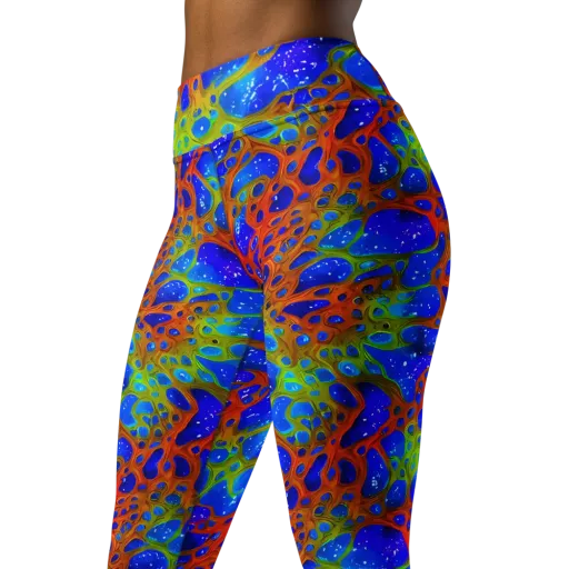 Electric Microcosm on a Yoga Leggings