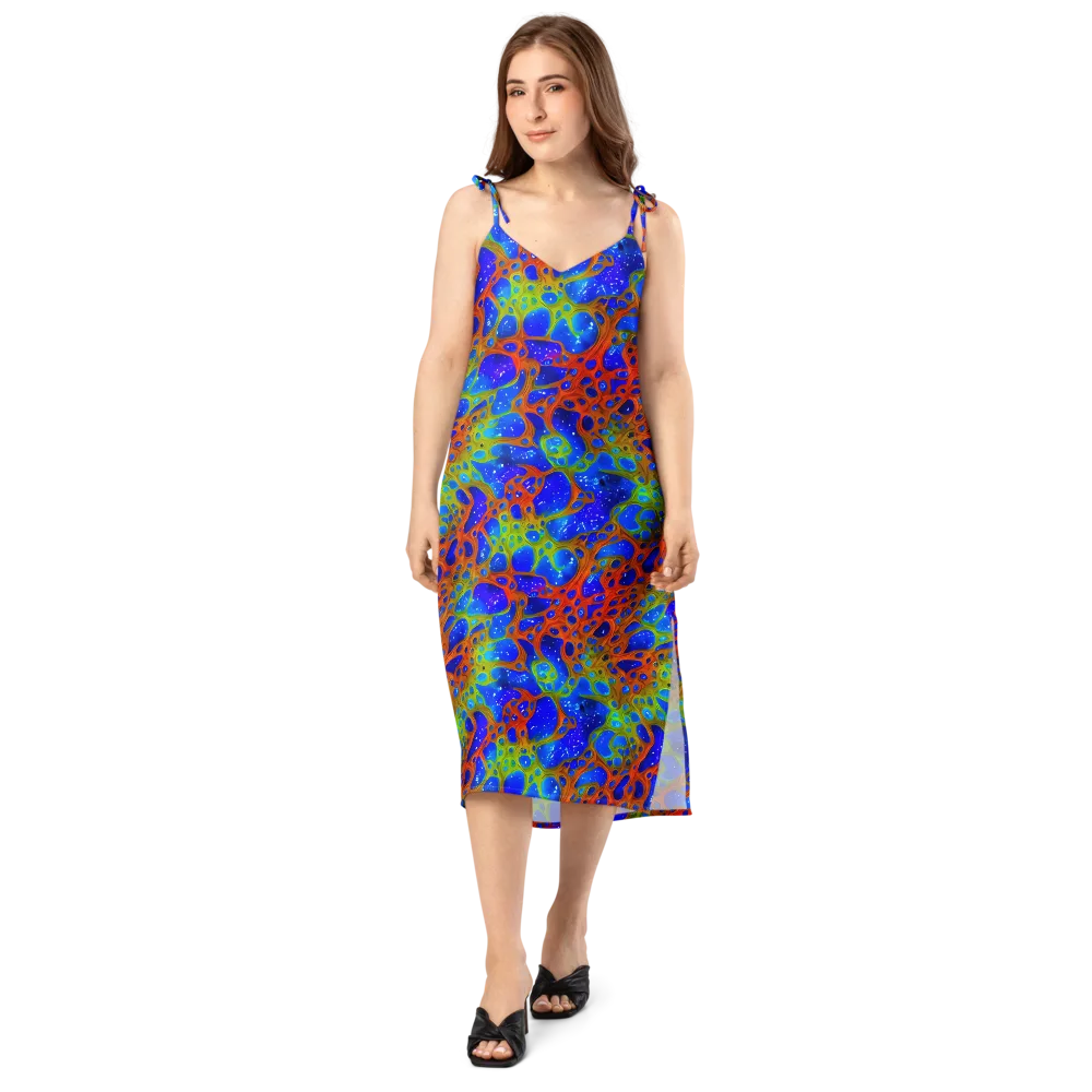 Electric Microcosm on Slip Dress — Front