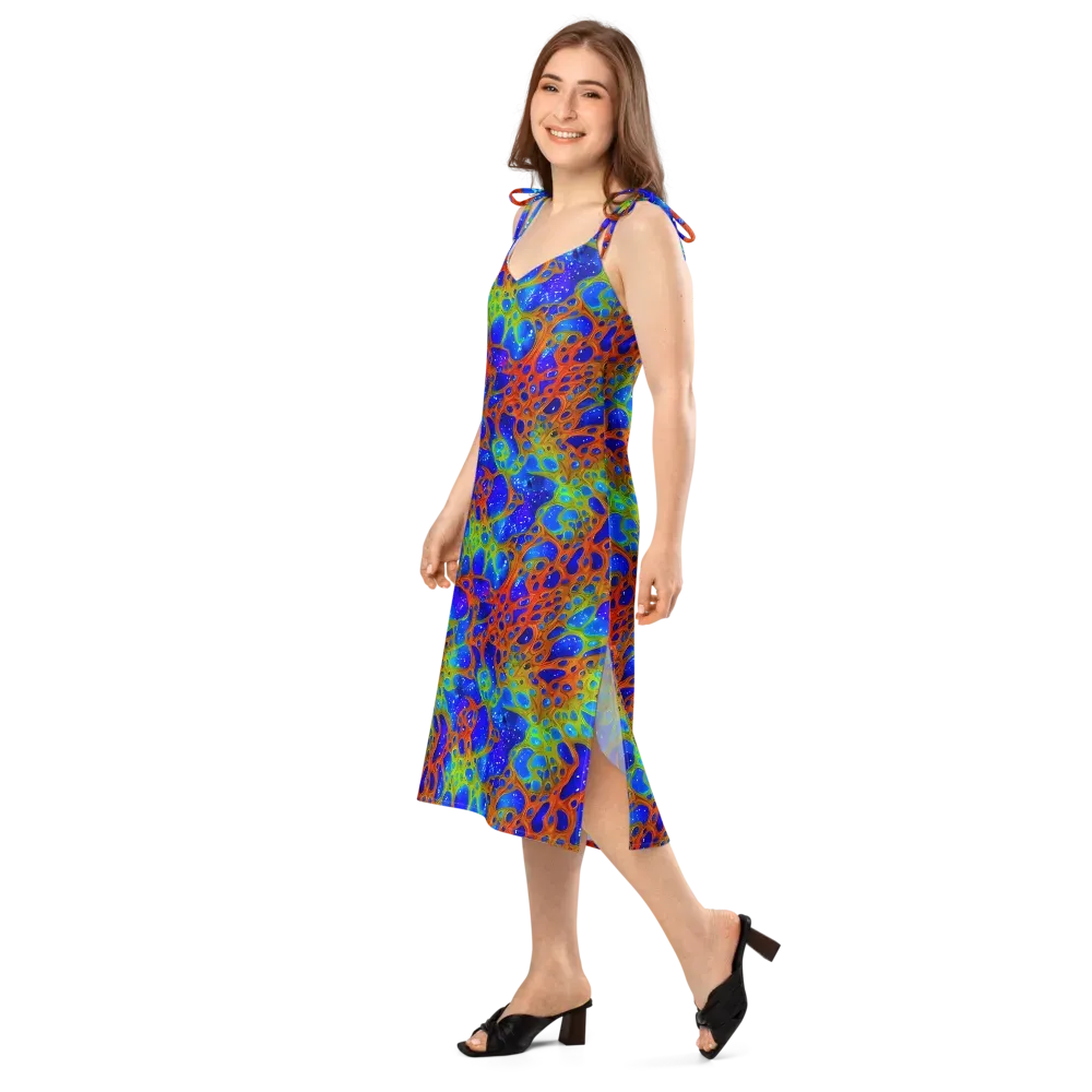 Electric Microcosm on Slip Dress — Left Front