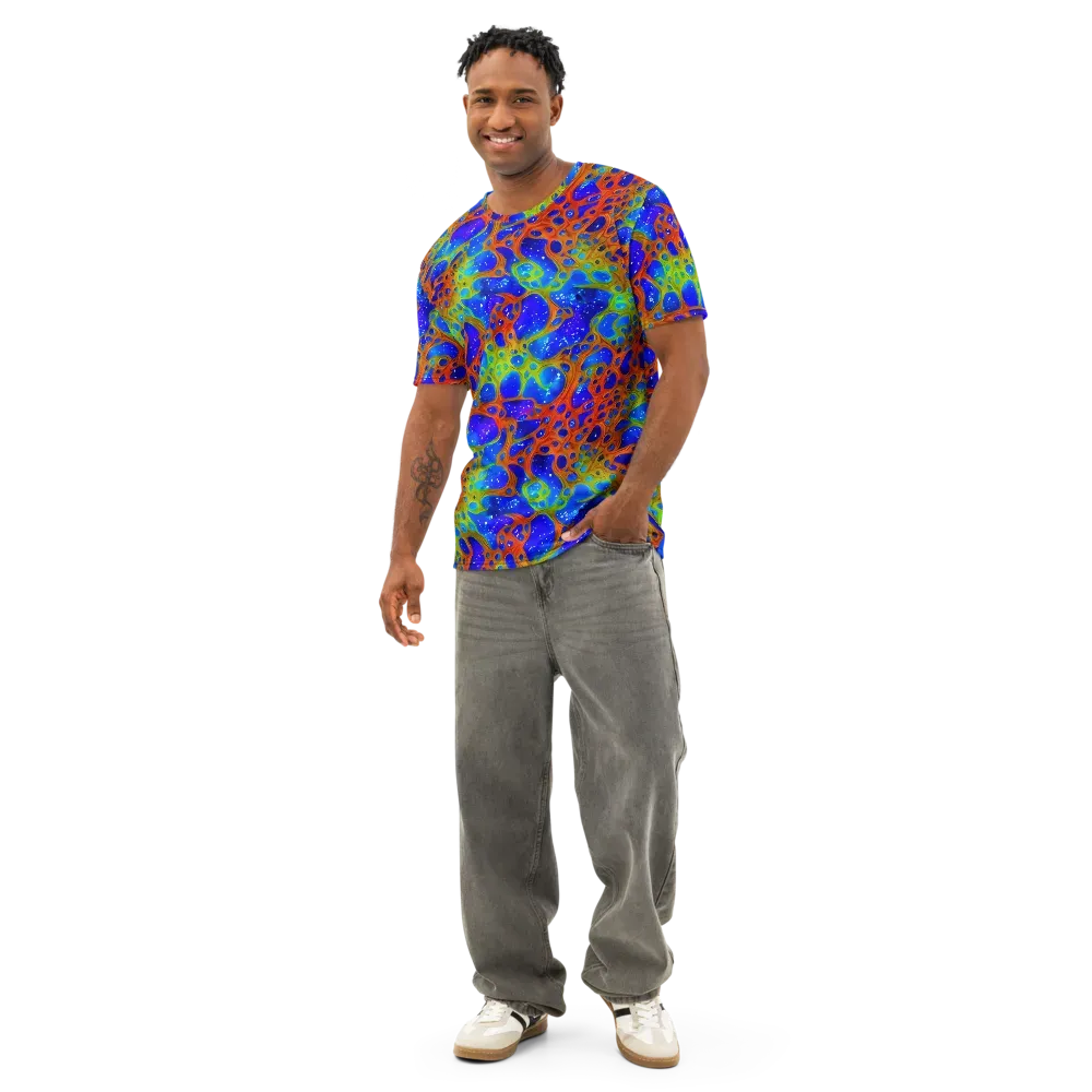 Electric Microcosm on Men's Cotton Crew Neck T-Shirt — Front