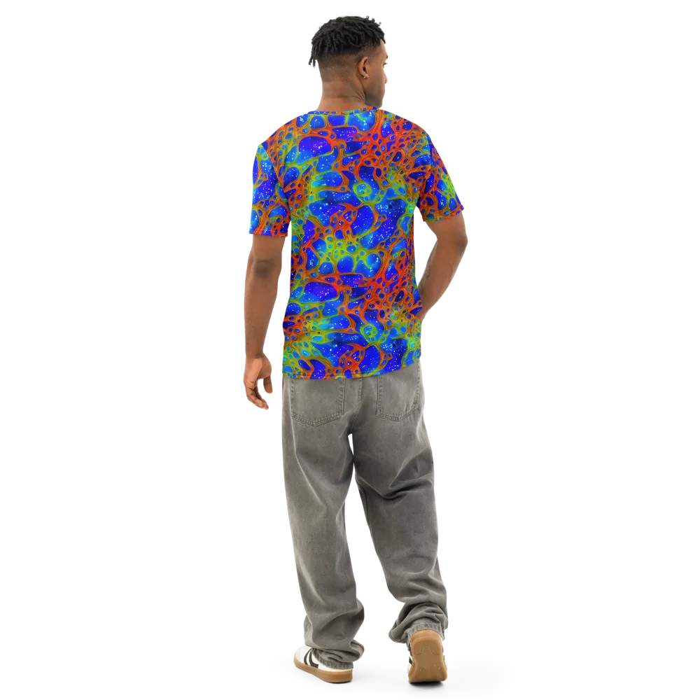Electric Microcosm on Men's Cotton Crew Neck T-Shirt — Back