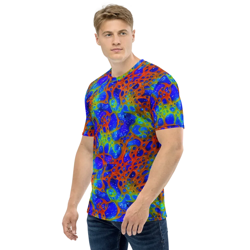 Electric Microcosm on Men's Crew Neck T-Shirt — Left