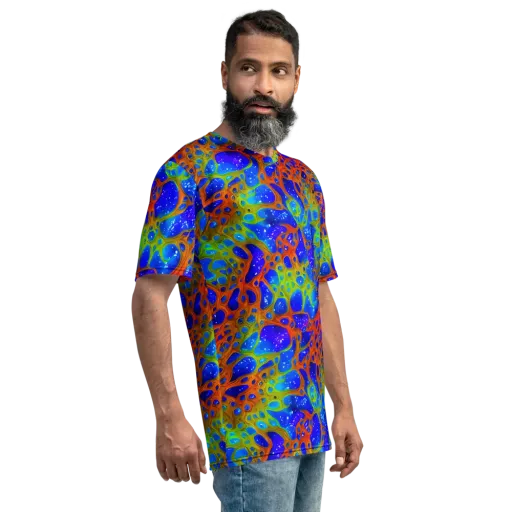 Electric Microcosm on a Men's Crew Neck T-Shirt