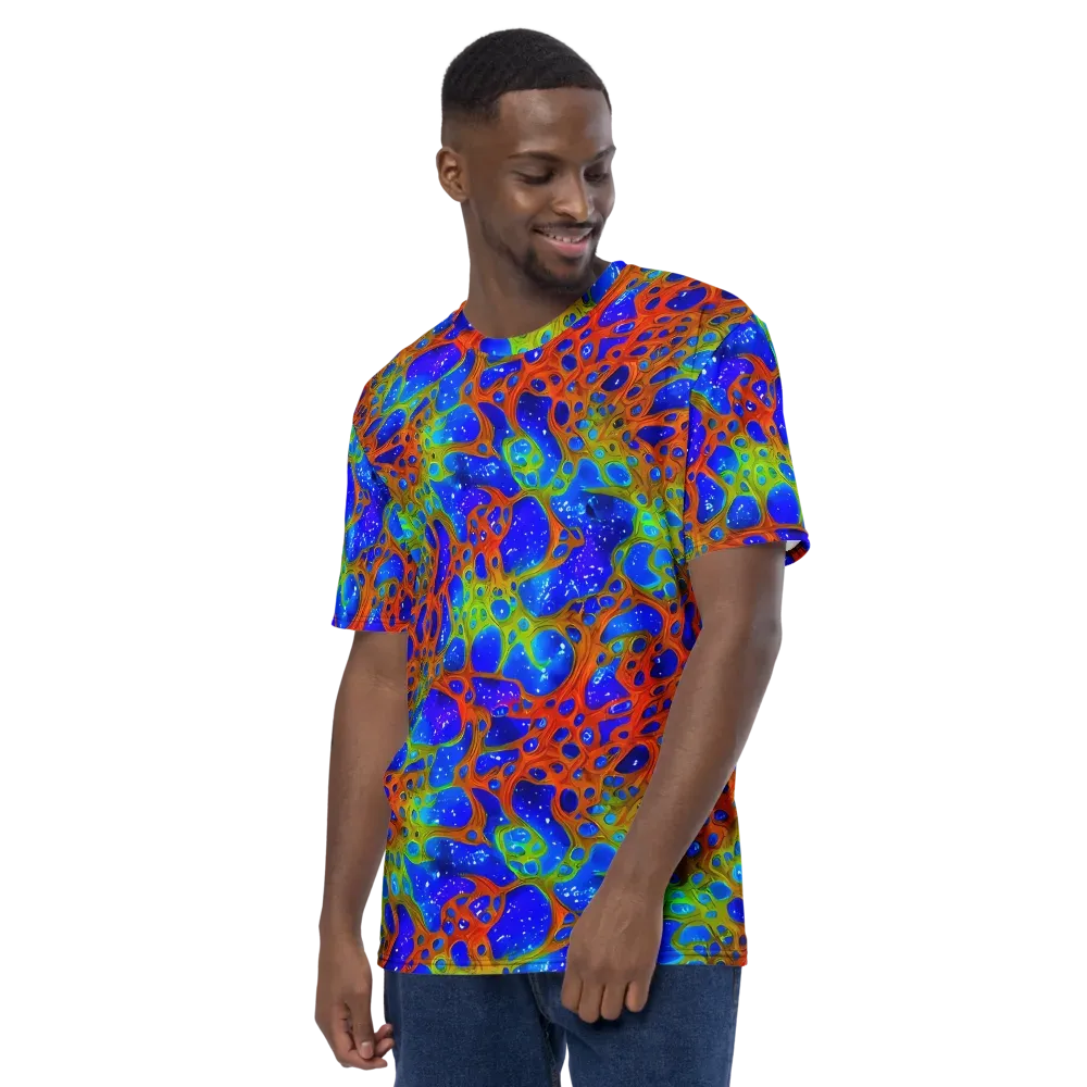 Electric Microcosm on Men's Crew Neck T-Shirt — Left