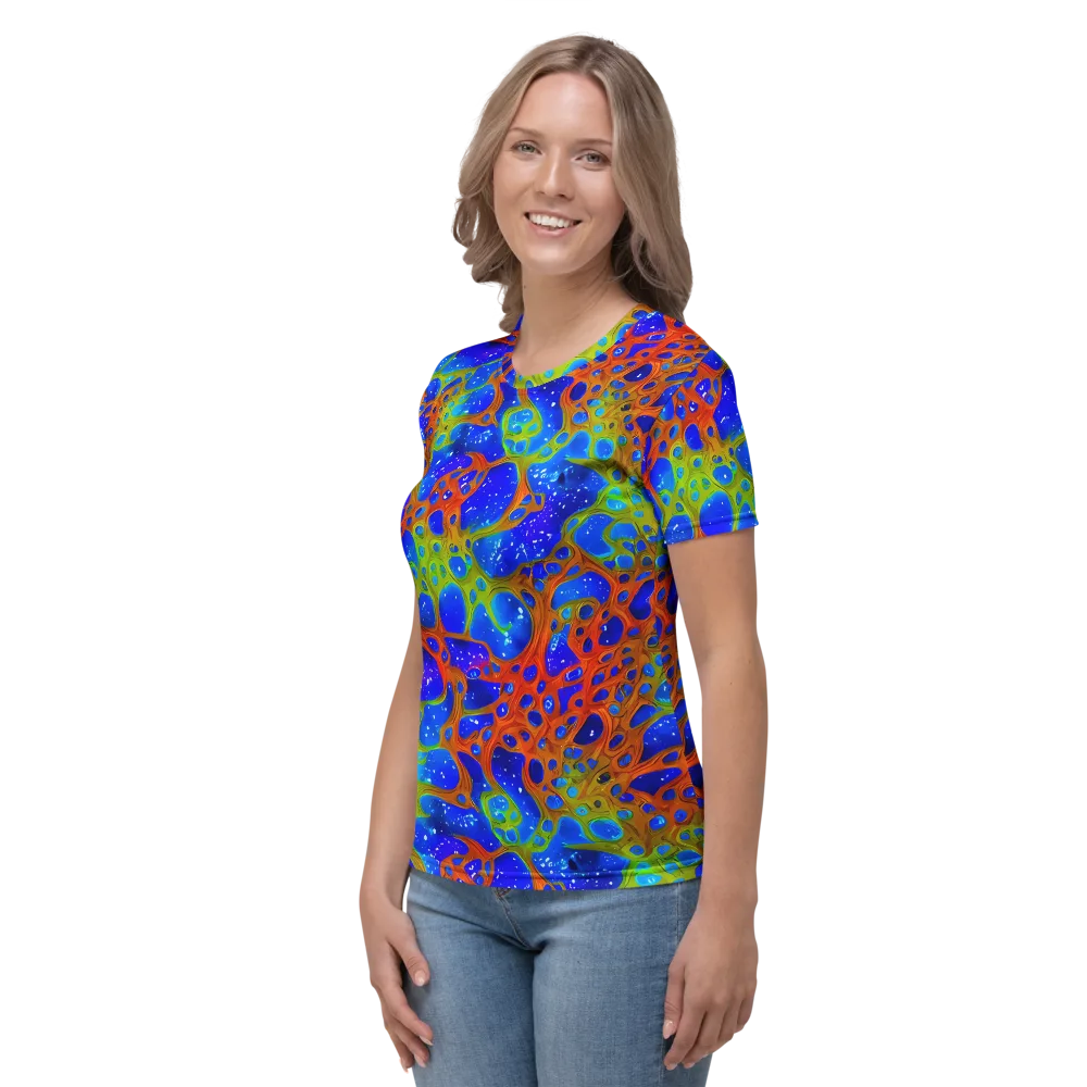 Electric Microcosm on Women's Crew Neck T-Shirt — Left
