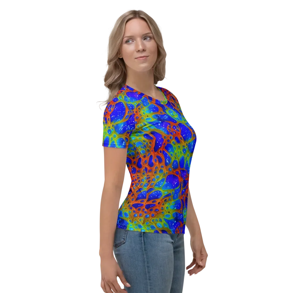 Electric Microcosm on Women's Crew Neck T-Shirt — Right