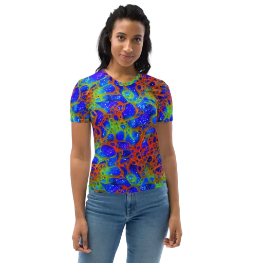 Electric Microcosm on a Women's Crew Neck T-Shirt