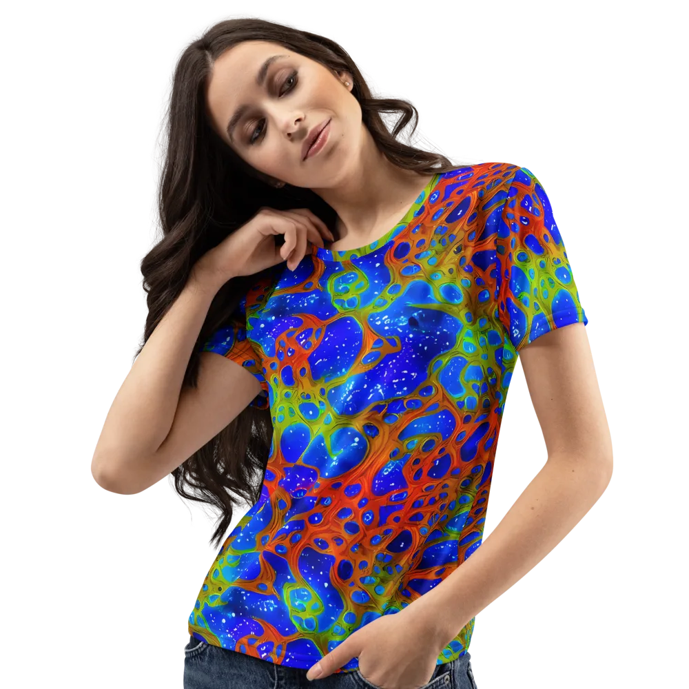 Electric Microcosm on Women's Crew Neck T-Shirt — Left Front