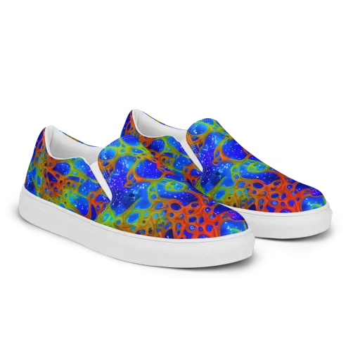 Electric Microcosm on a Men's Slip-On Canvas Shoes