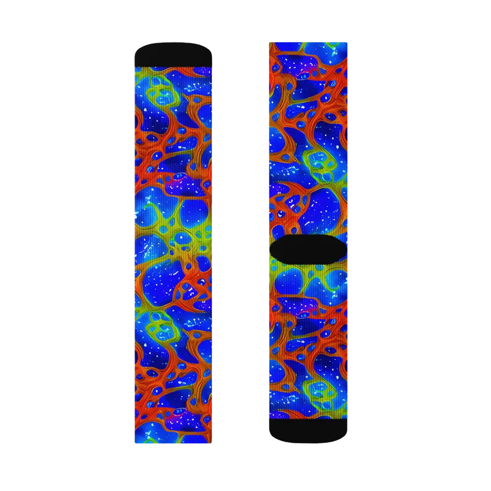 Electric Microcosm on Socks — Left Sock