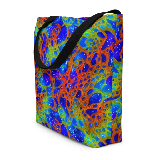 Electric Microcosm on a Large Tote Bag W/ Pocket