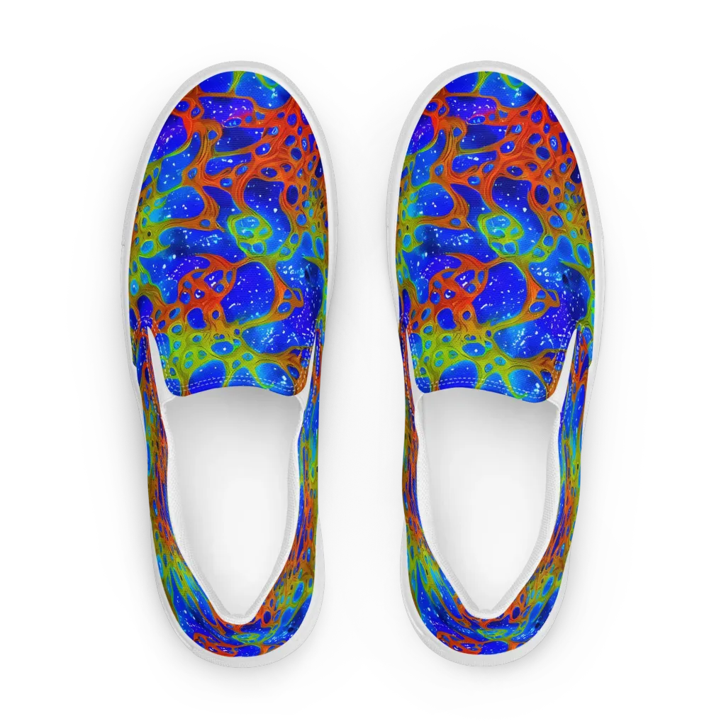 Electric Microcosm on Women's Slip-On Canvas Shoes — Front