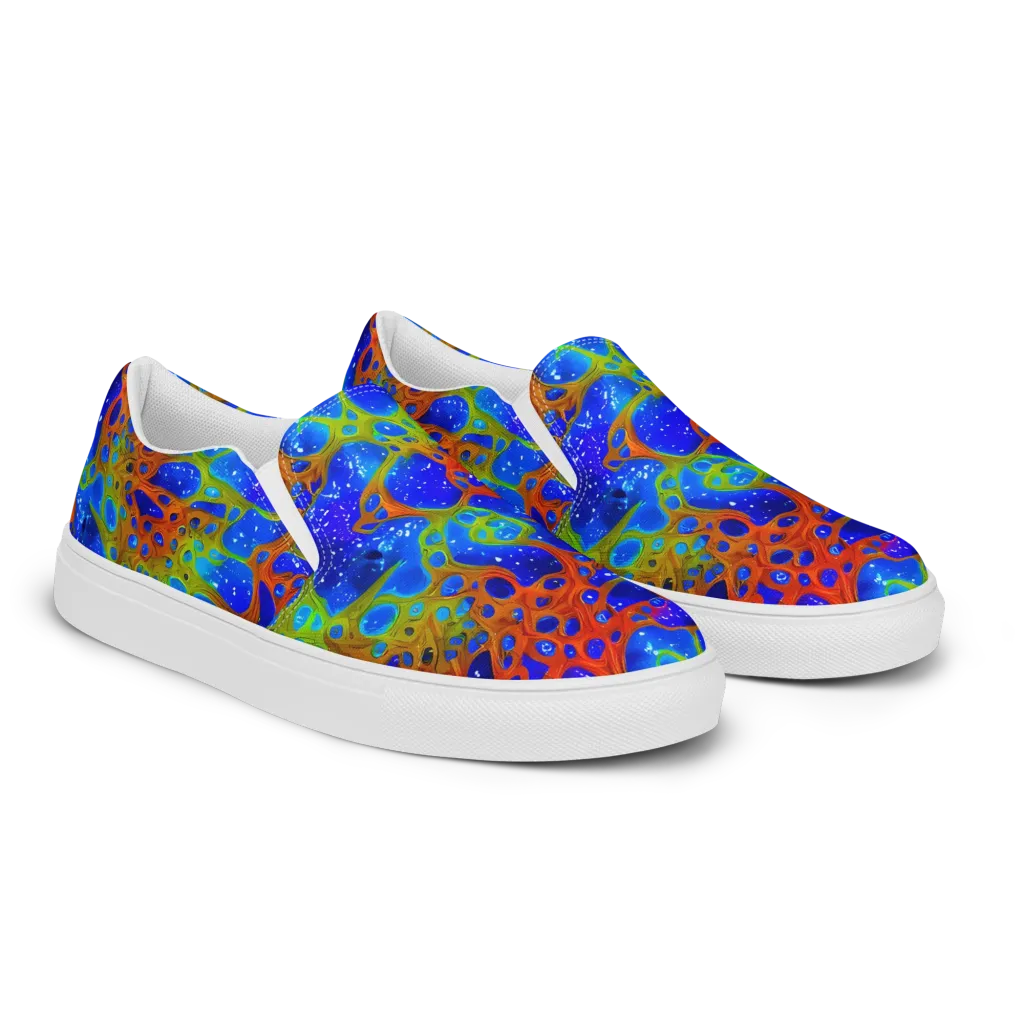 Electric Microcosm on Women's Slip-On Canvas Shoes — Right Front