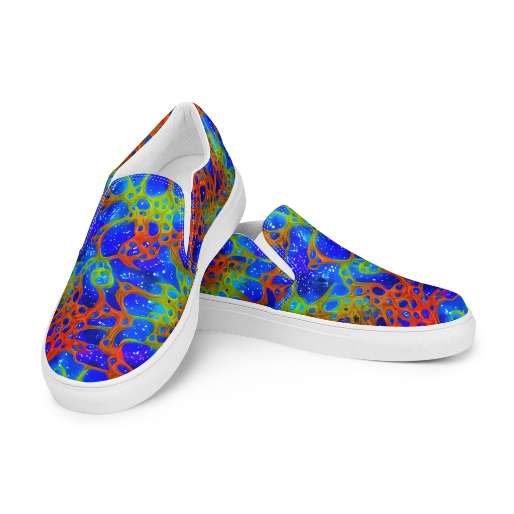 Electric Microcosm on Women's Slip-On Canvas Shoes — Left Front