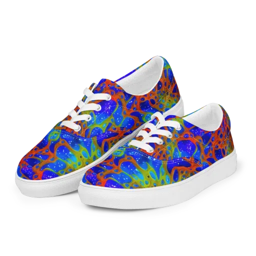 Electric Microcosm on a Men's Lace-Up Canvas Shoes