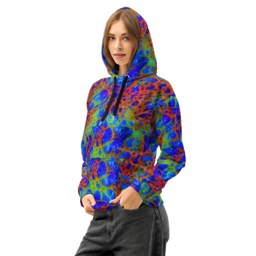 Electric Microcosm on a Cotton Hoodie