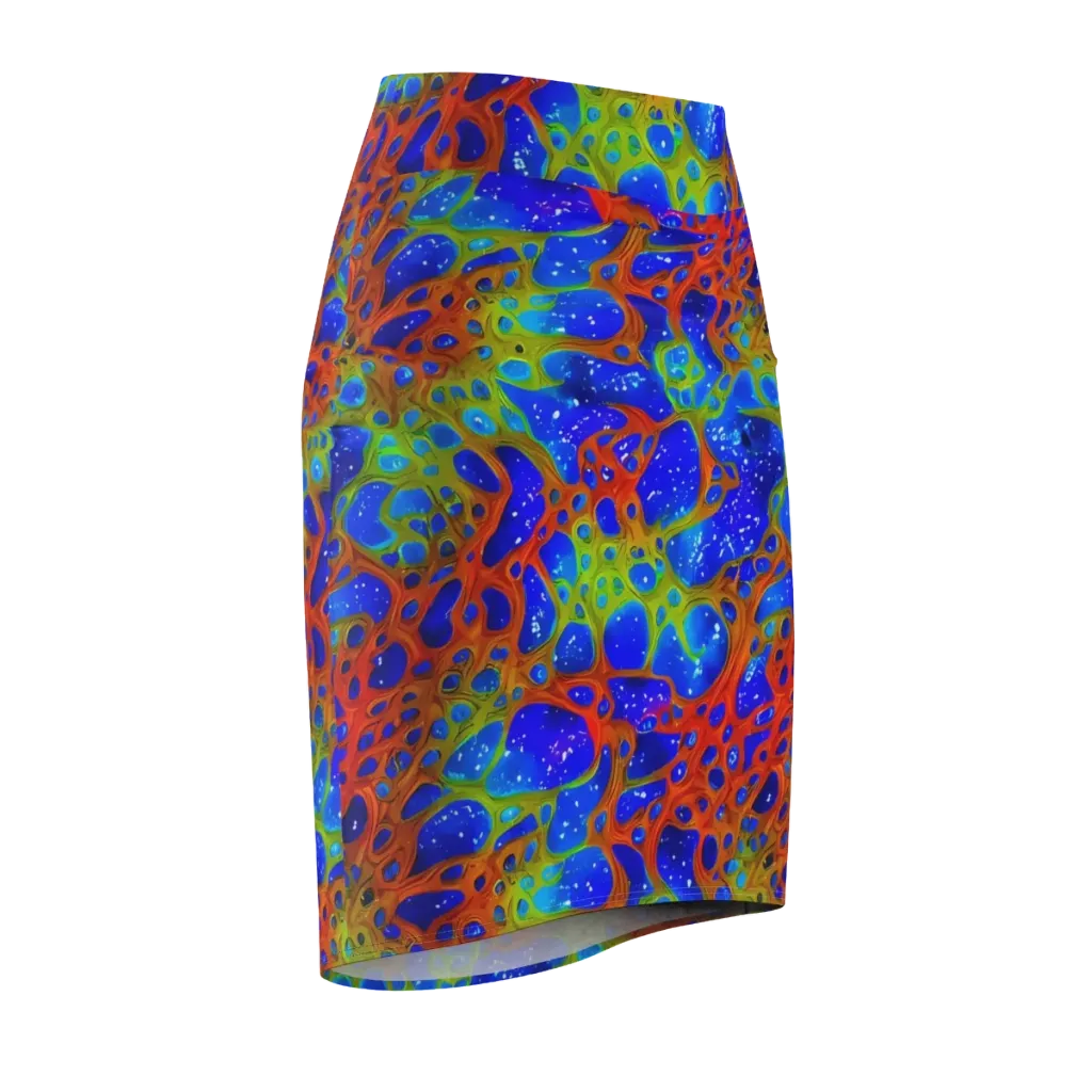 Electric Microcosm on Pencil Skirt — Front Side