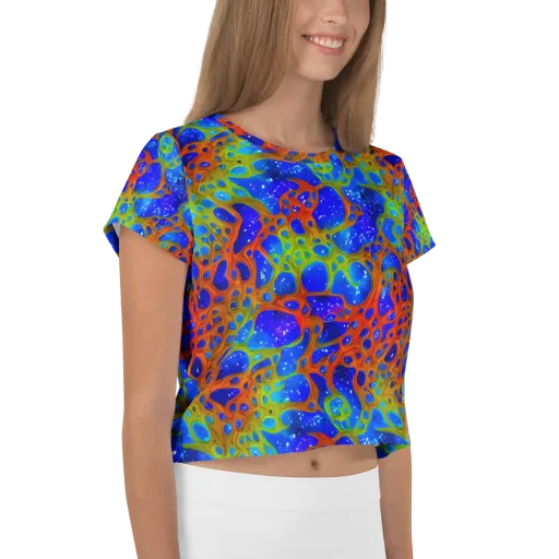 Electric Microcosm on a Crop Tee