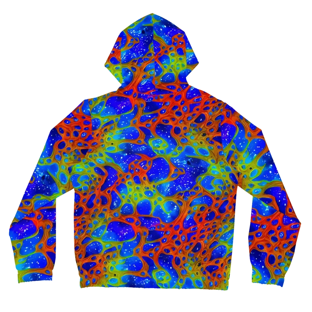 Electric Microcosm on Women's Full-Zip Hoodie — Back