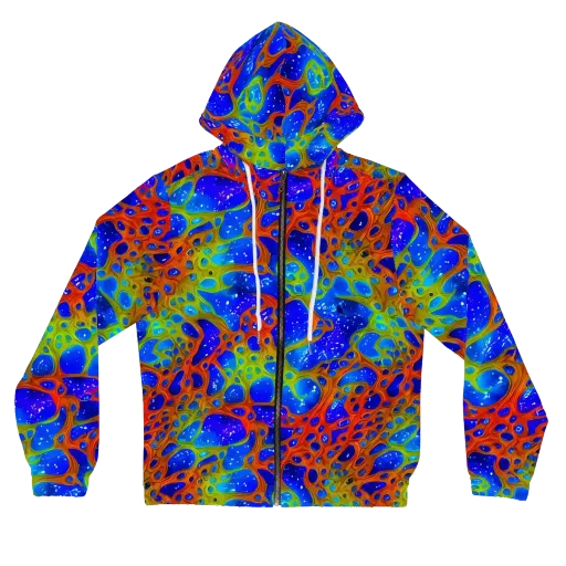 Electric Microcosm on a Women's Full-Zip Hoodie
