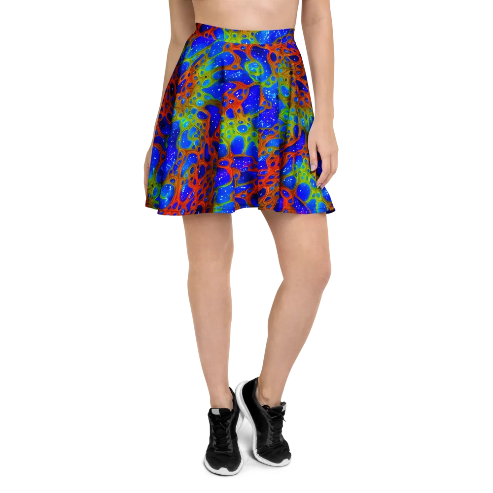 Electric Microcosm on Skater Skirt — Front