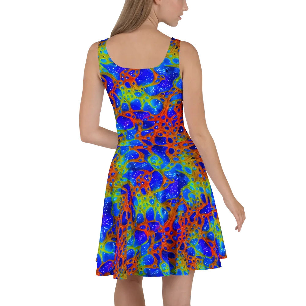 Electric Microcosm on Skater Dress — Back