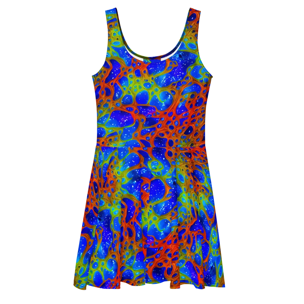Electric Microcosm on Skater Dress — Front