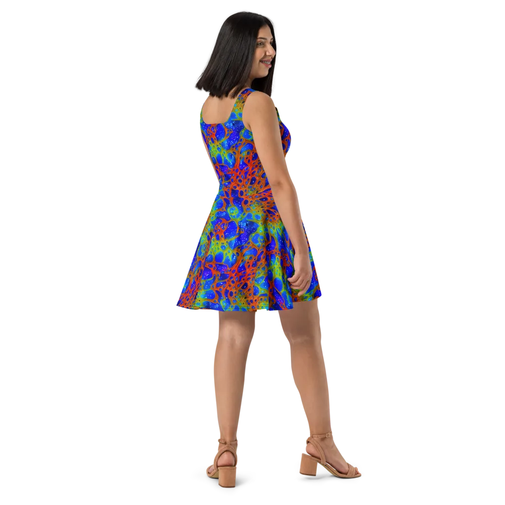 Electric Microcosm on Skater Dress — Right