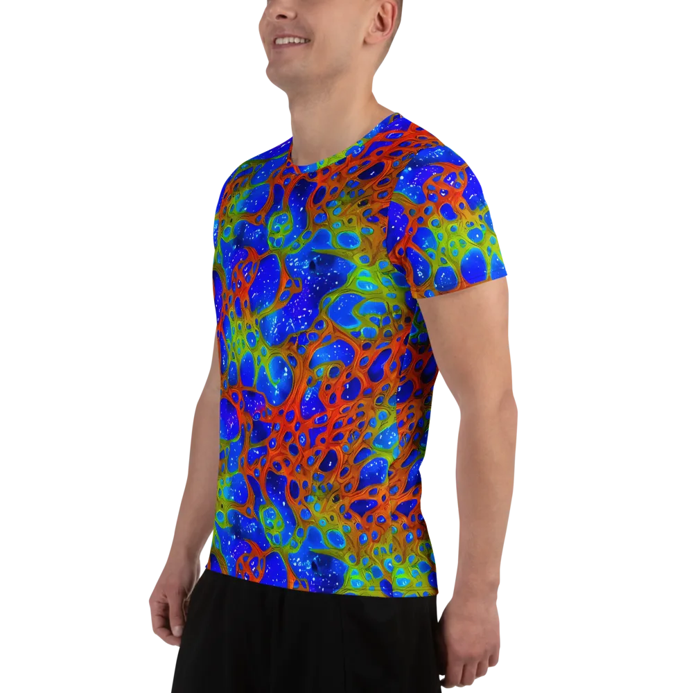 Electric Microcosm on Men's Athletic T-Shirt — Left